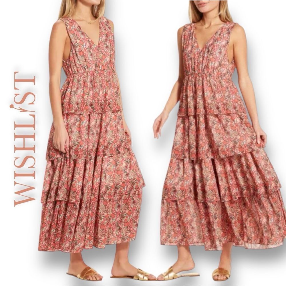 WISHLIST Women’s Sleeveless Boho Tiered Maxi Sundress in the Size Large/12-14